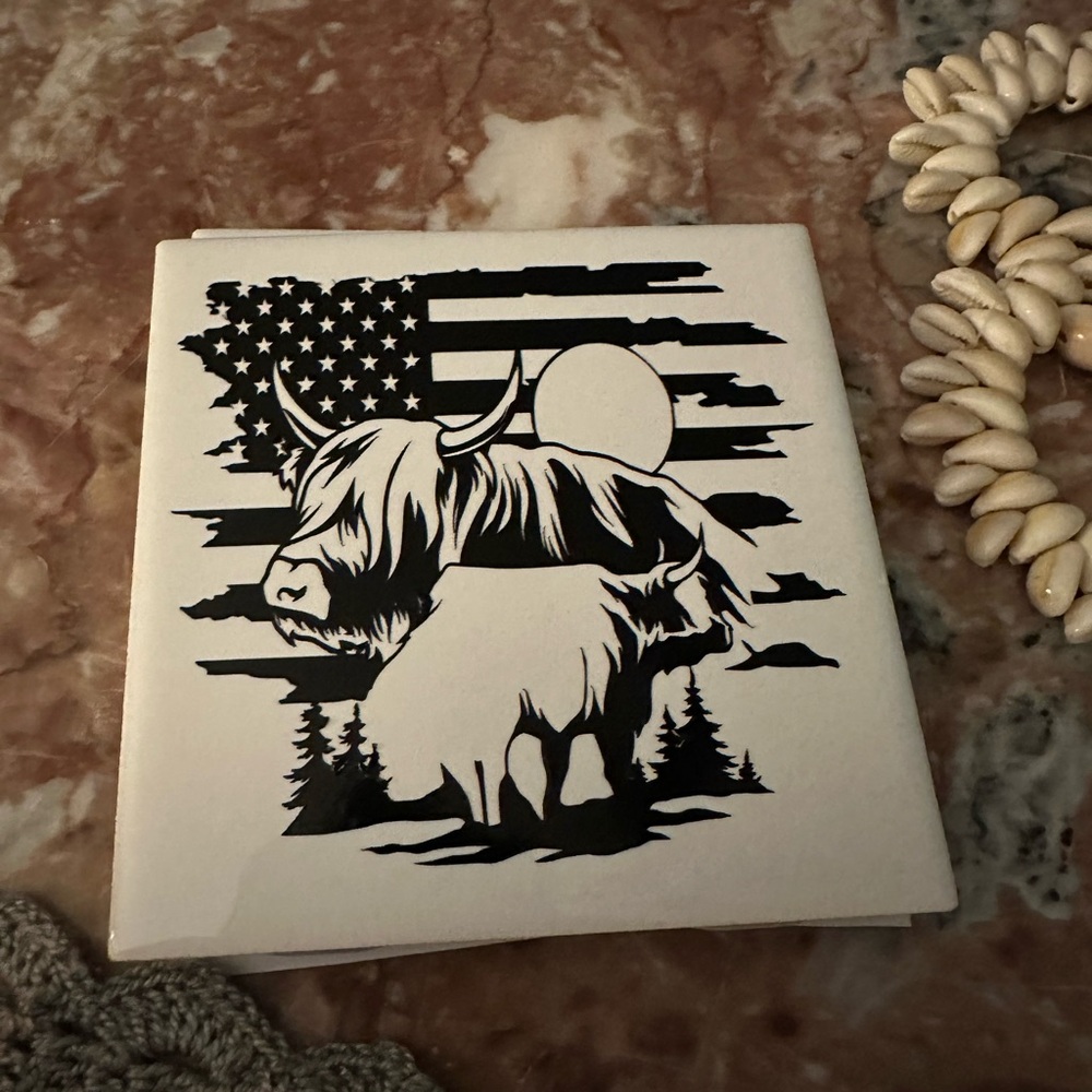 USA Highland Cattle Coaster